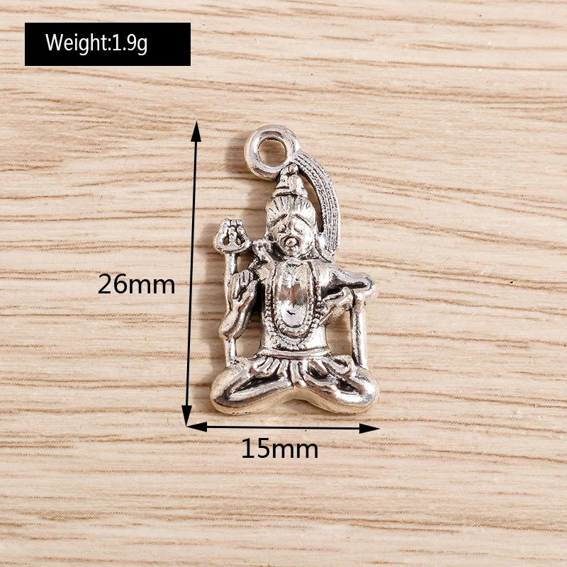 Tusember 15 Stück 15*26mm Legierung Silberfarben Buddhistische Anhänger für DIY-Ohrringe, Halsketten, DIY-Schmuckherstellung, handgefertigtes Kunsthandwerk – Detail 1