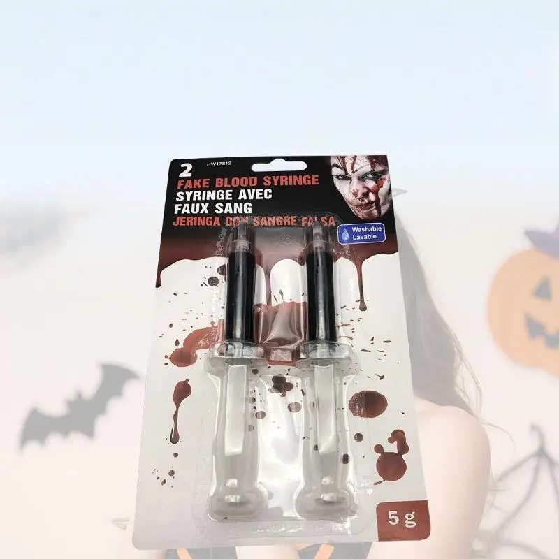 

"Get Ready for Halloween with 2pcs Cosplay Vampire Fake Blood Offer; 5ml Syringe Fake Blood and Liquid Eye Drops