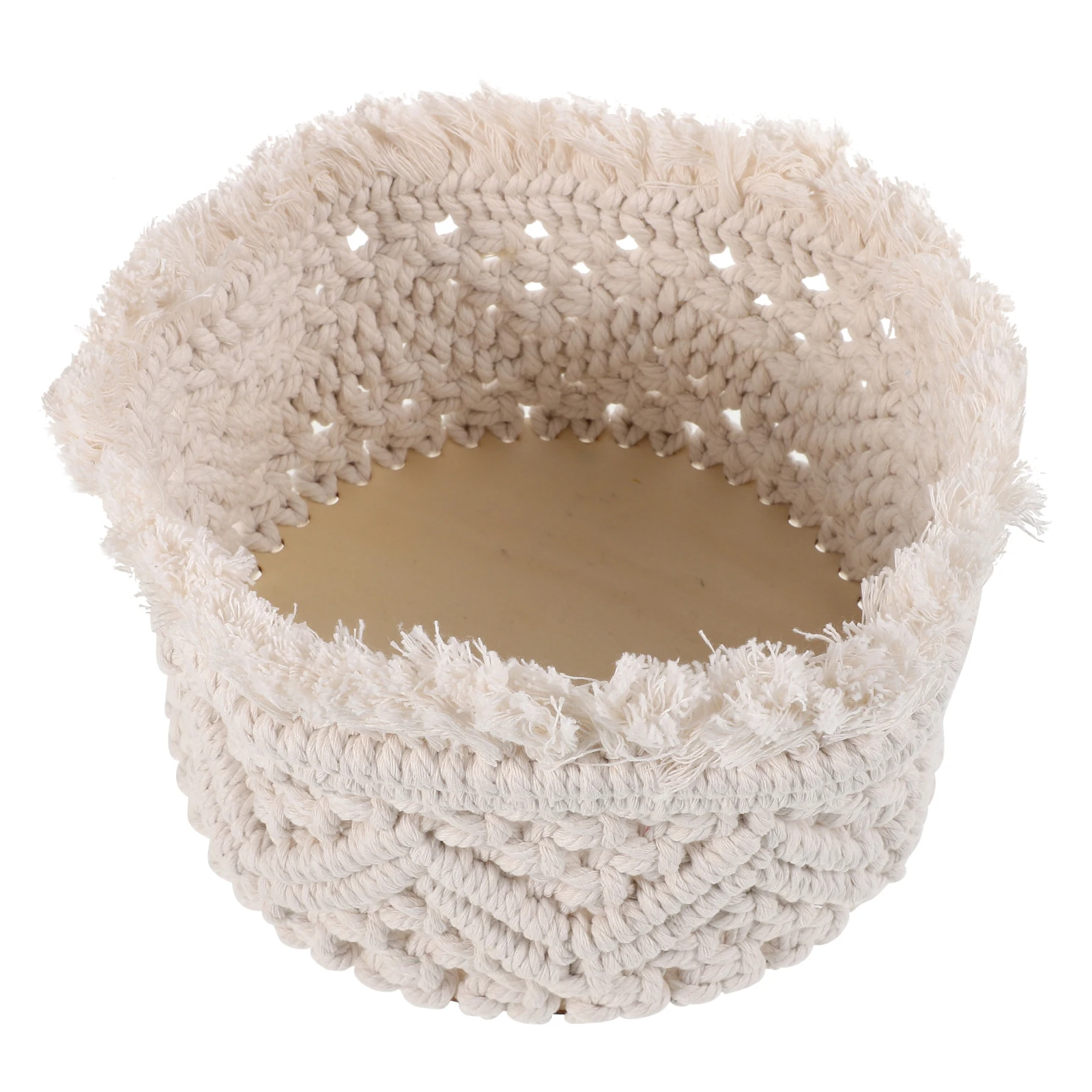 

Storage Basket Cotton Rope Woven Manual Decorative Bathroom Organization Bin Shelf Hamper Bins