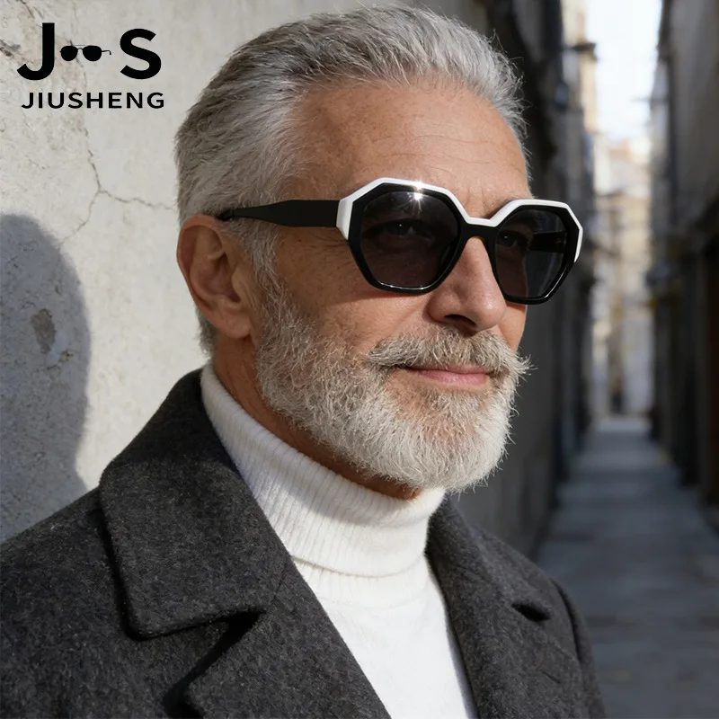European Style Polygon Color Block Sunglasses Unisex UV400 Anti-UV Vacation Sun Glasses