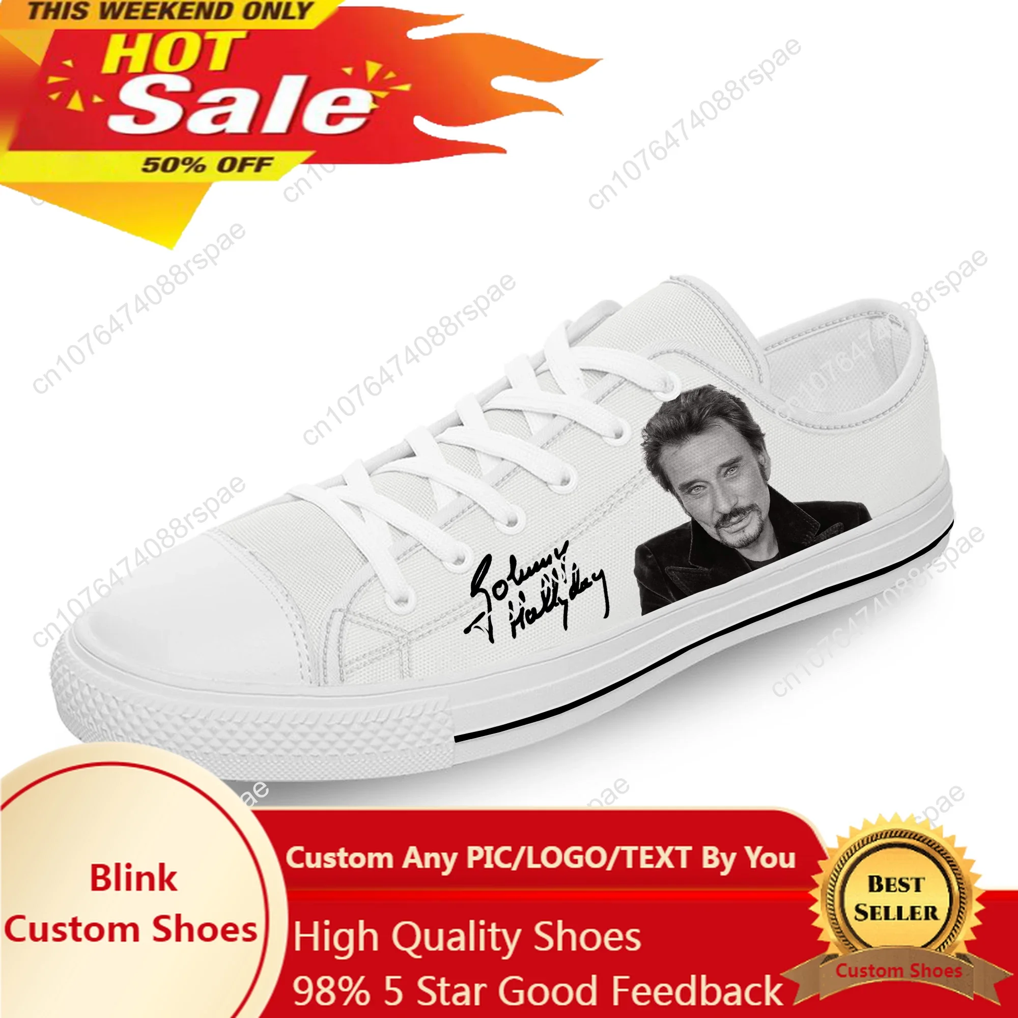 French Star Johnny Hallyday High Top Sneakers uomo donna adolescente scarpe Casual scarpe da corsa in tela scarpe leggere con stampa 3D