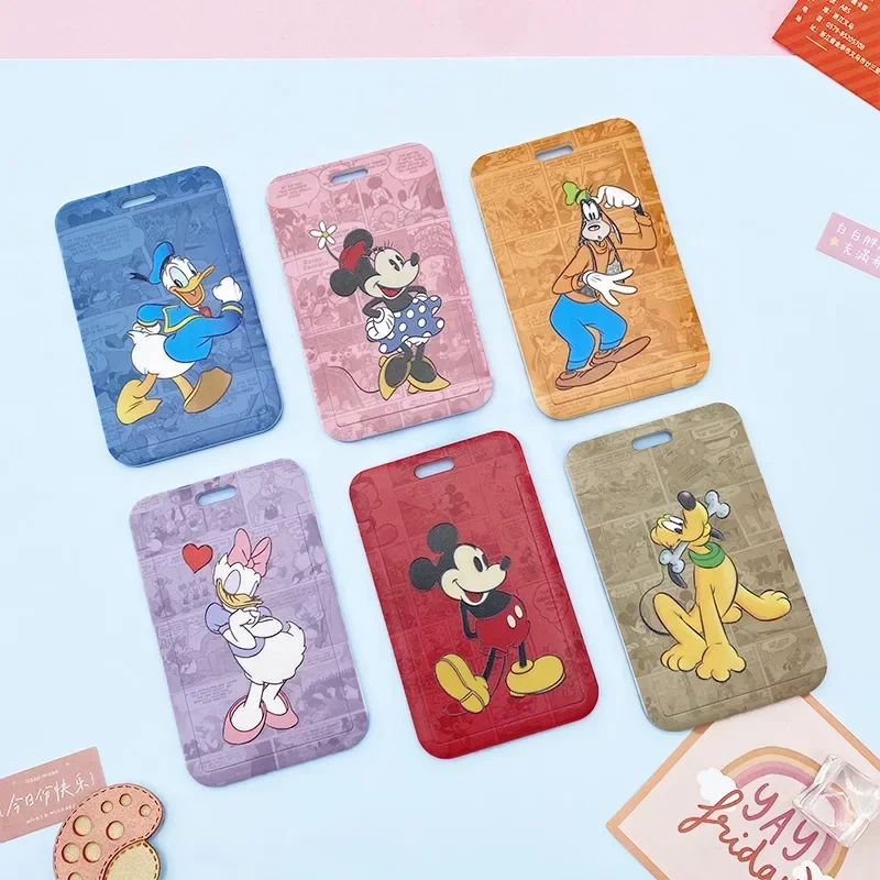 Disney Mickey ID Badge Card Holder Lanyard Lovely Girls Door Card Case Neck Strap Boy Credit Card Holder Credentials Accessories