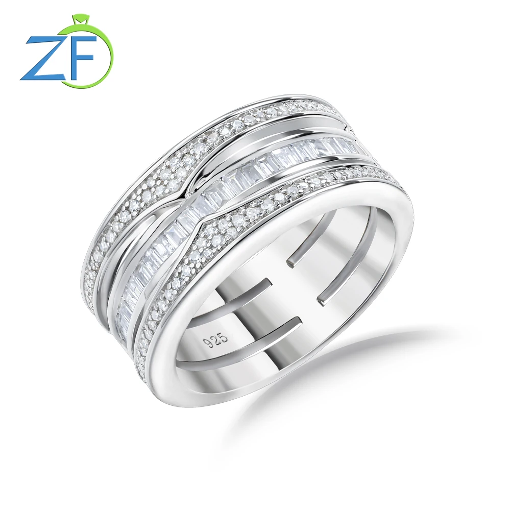 GZ ZONGFA Original 925 Sterling Silve Engagement Ring for Women Natural Diamond 1Carat Sparkling Wedding Bands Gift Fine Jewelry