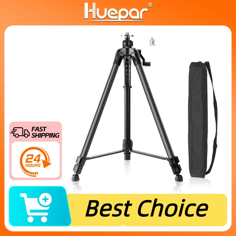 

Huepar 1.6M Laser Level Tripod Adjustable Height Aluminum Tripod Stand Bracket for 1/4 Adapter Self Leveling Tripod Tool