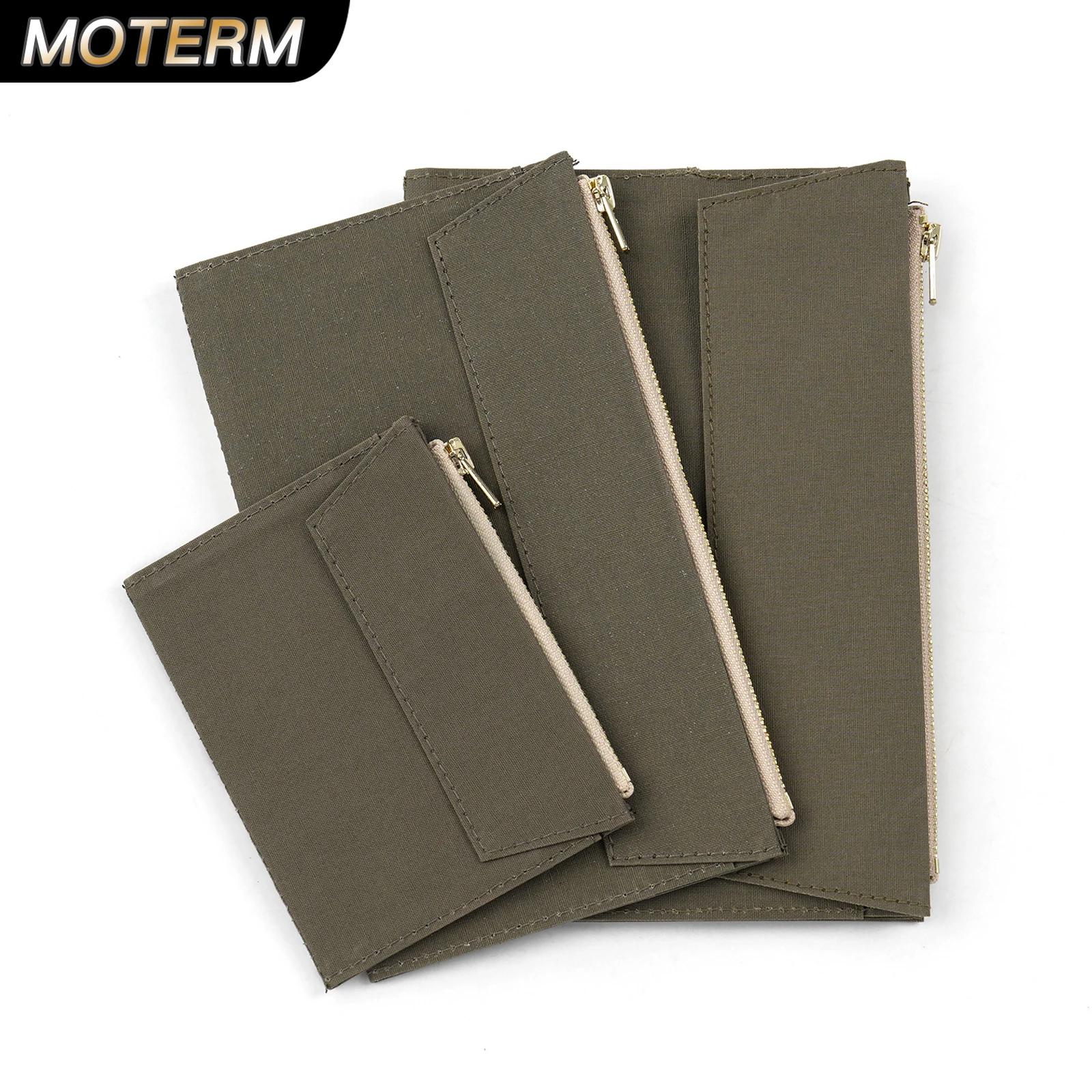 Olive Green Canvas Zipper pocket For Traveler's Notebook Accessory Standard Regular size paper card holder storage bag