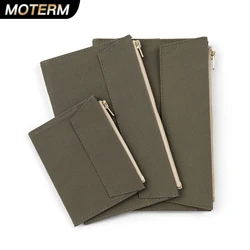Canvas Zipper Pocket For Genuine Leather Notebook Accessory A5 Standard Regular Size Paper Card Holder Storage Bag
