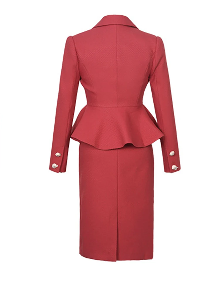 Elegante y dulce vestido de 2 piezas, conjunto de traje para mujer, chaqueta de botonadura única, lentejuelas brillantes, rosa, lazo, Correa deslizante, vestido Midi Delgado 2023