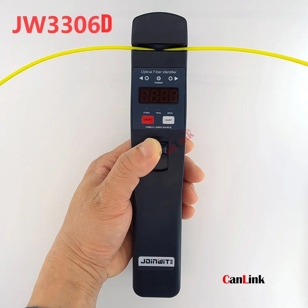 

JW3306D Handheld Optical Fiber Identifier 250 2mm 3mm 800-1700nm 1310 1550nm 10mw VFL Direction Testor