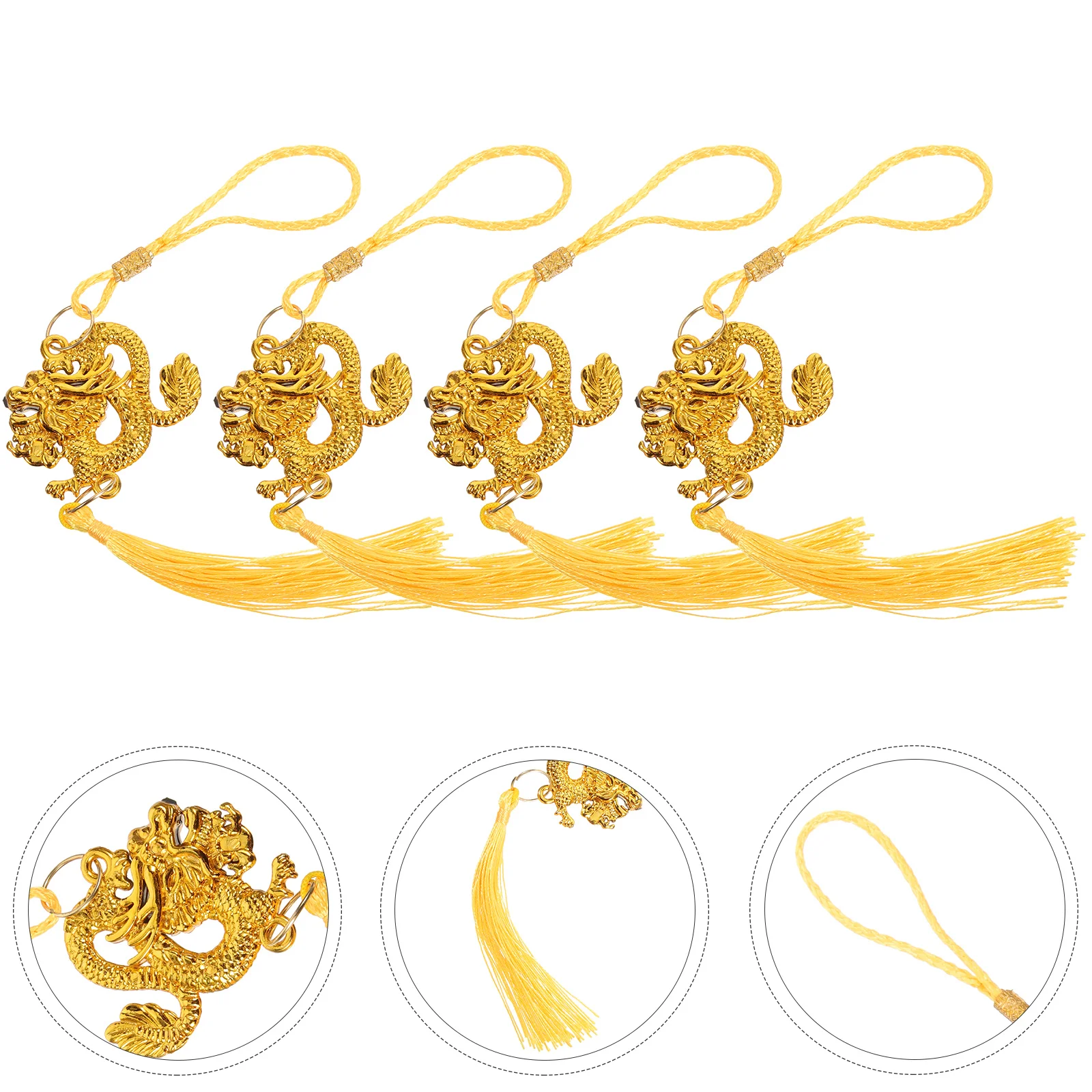 

6pcs New Year Bonsai Pendant Hanging Dragon Decor Car Interior Pendant Bright Color Festival Supplies Wall Hanging 2024 Chinese