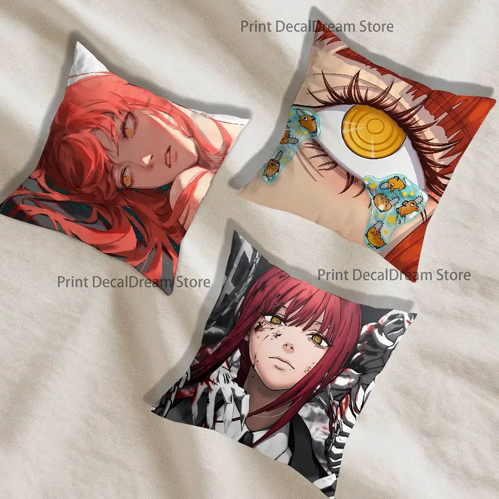 

Anime Makima Cushion For Bedroom Car Coffee Shop Room and Living Room Sofa Decorative Pillow Cover Case