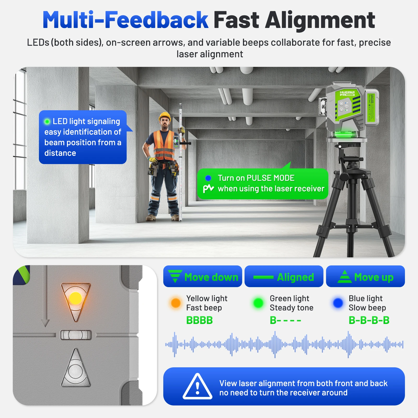 ตัวรับสัญญาณเลเซอร์ Huepar LR3 - Industrial Laser Alignment Tool บทวิจารณ์และราคา