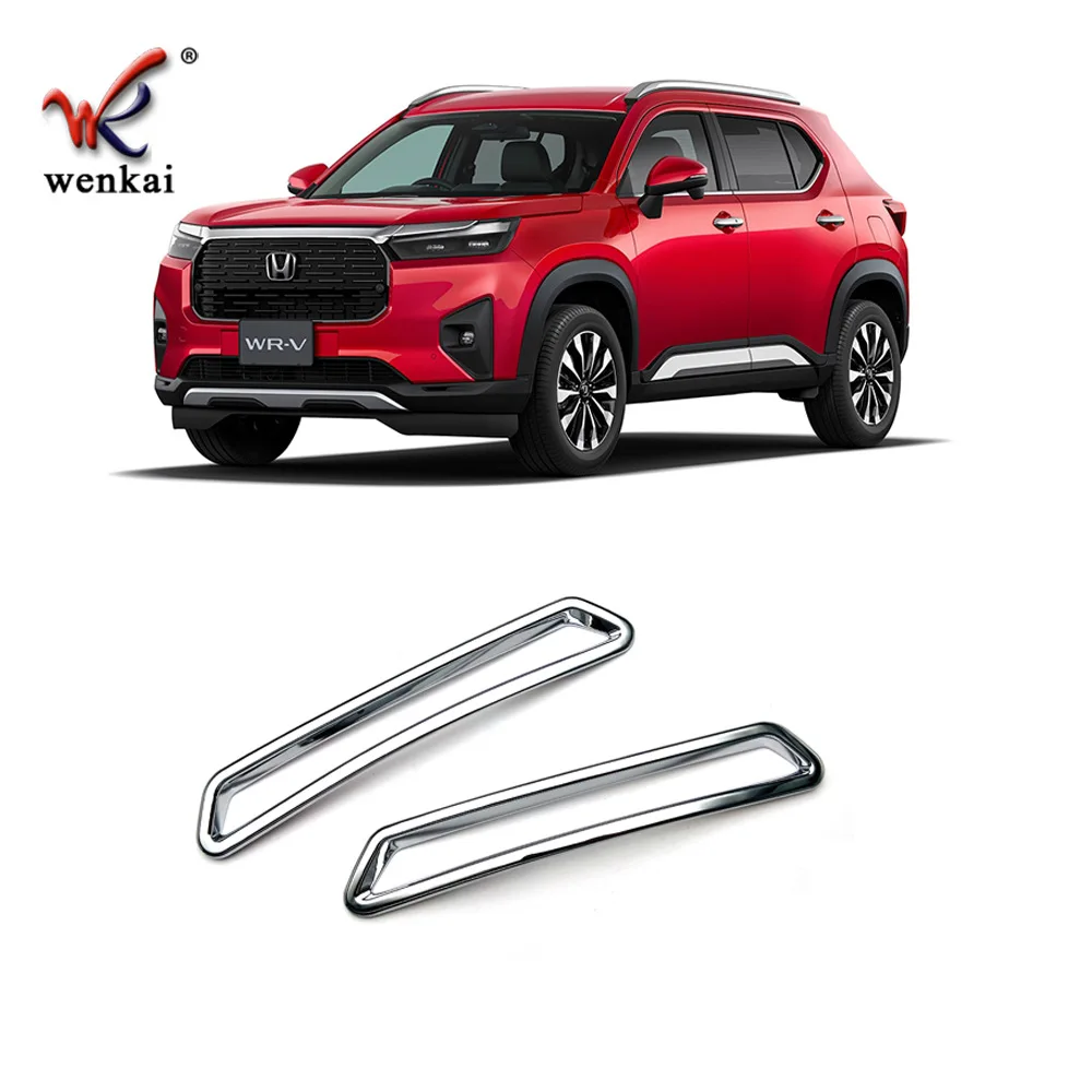 

For HONDA WR-V WRV 2024 2025 ABS Chrome 2Pcs Rear Fog Light Frame Cover Trim Car Exterior Accessories