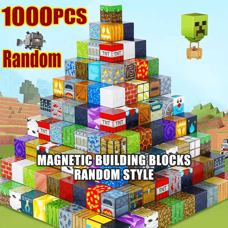 Blocos de construção magnéticos meu mundo cubo magnético para empilhamento conjunto de construção educar brinquedos sensoriais crianças meninos meninas idades 3 + diy