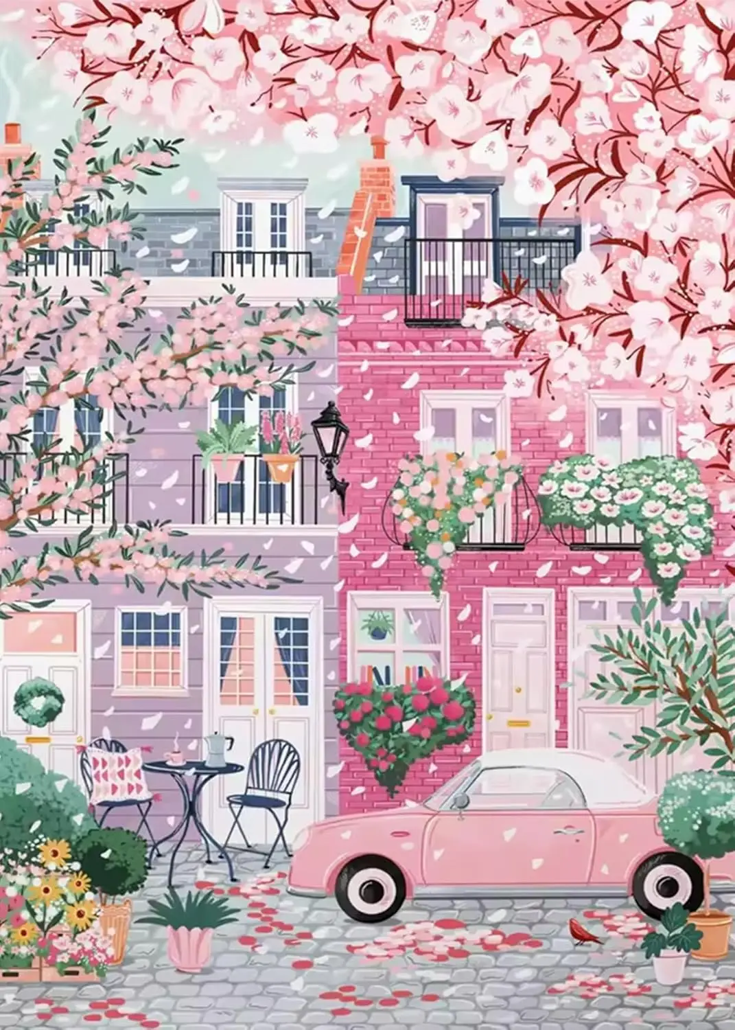 

Sakura City Diamond Painting Kits for Adults, 5D Diamond Art Painting by Numbers Kits, DIY Flowers Diamond Dots Art Kits
