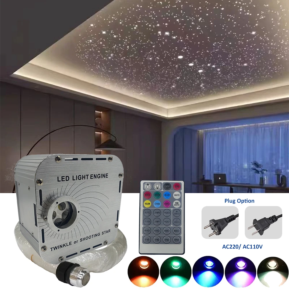 

Набор оптоволоконных светильников 27W RGBW с эффектом мерцания, 3-4 метра, 0,75 мм, для потолка гостиной, домашнего кинотеатра, театра, отеля