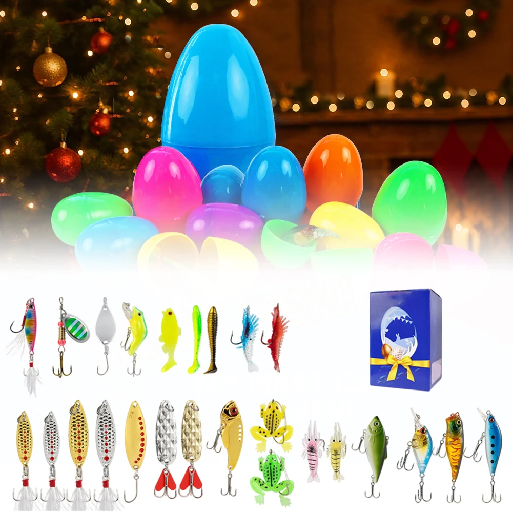 

Набор рыболовных приманок для пасхальной вечеринки: универсальные пластиковые яйца-приманки для всех видов рыб с вращающимся лепестком