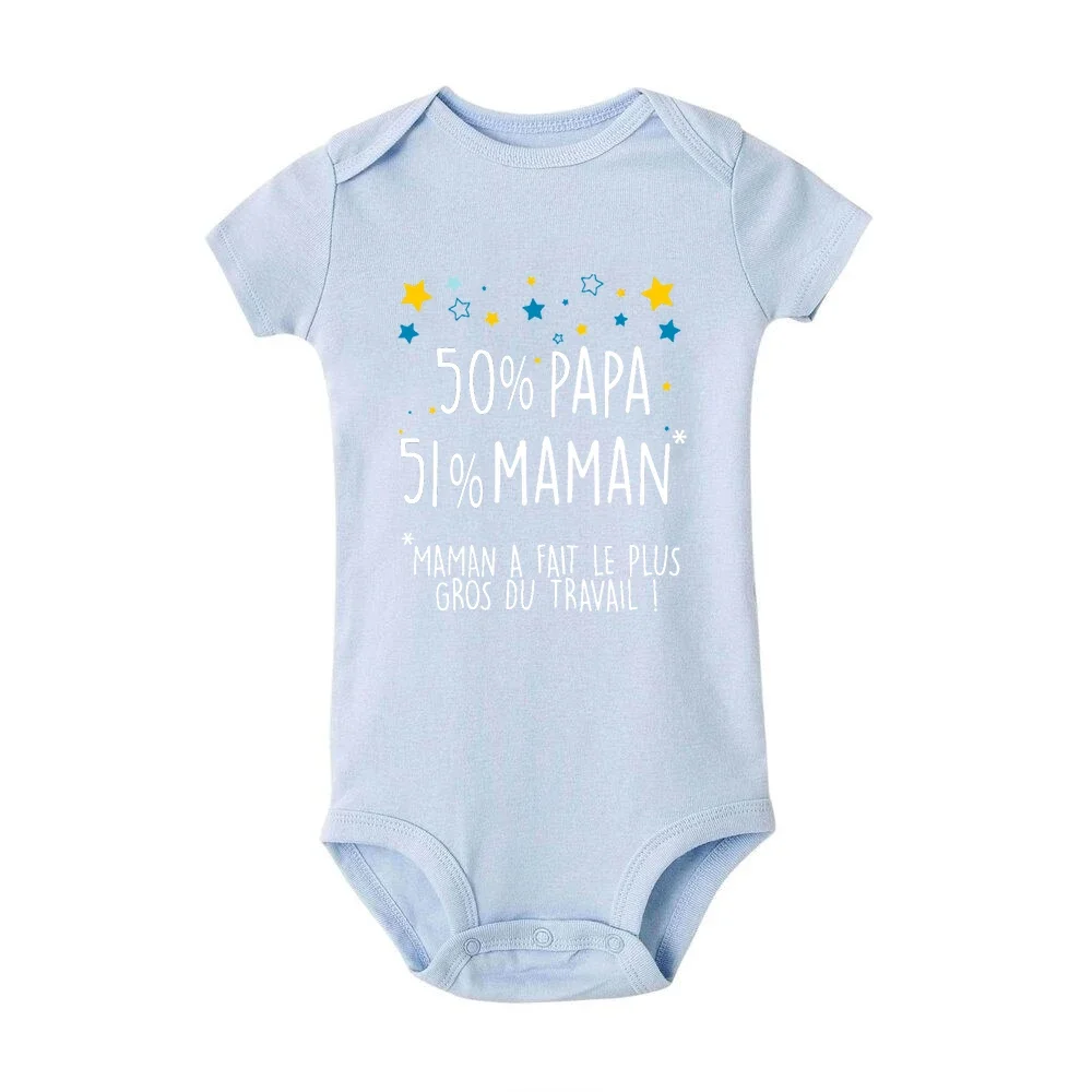 50%dad 51%mom Mom Did Most of The Traveling Newborn Bodysuits Mothers Day Baby Boy Girl Outfits Infant Romper Mothers Day Gifts