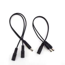 DC 12V 1 Female to 2 Male Power Split Splitter Cable 2.1*5.5mm for CCTV Camera Security DVR Accessories LED Light Strip