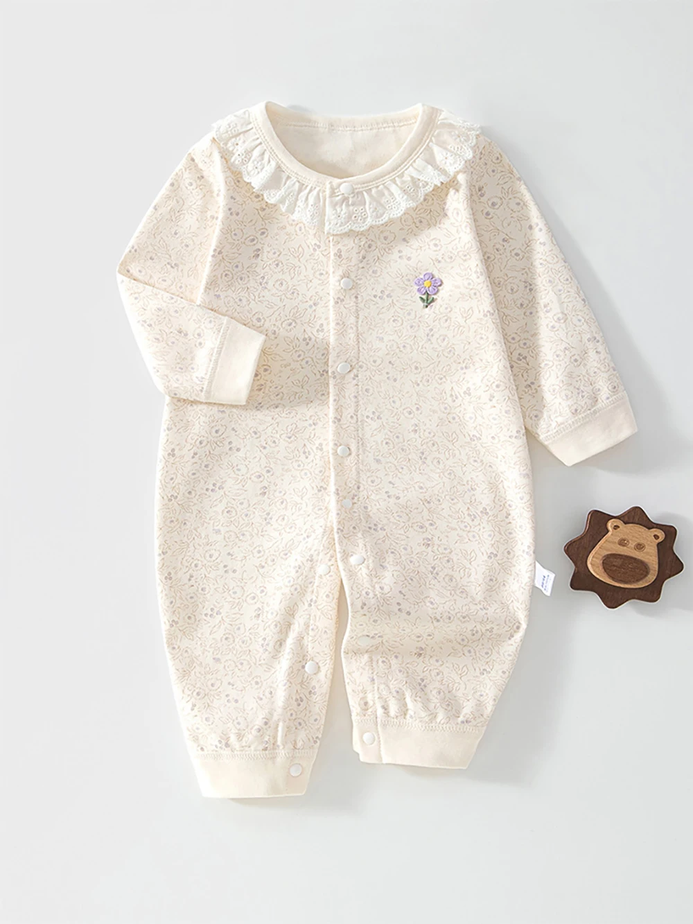 Newborn Baby Romper 0-24M Sweet Floral Baby Girl Clothes Cotton Comfortable Toddler Jumpsuit Infant Autumn Homewear