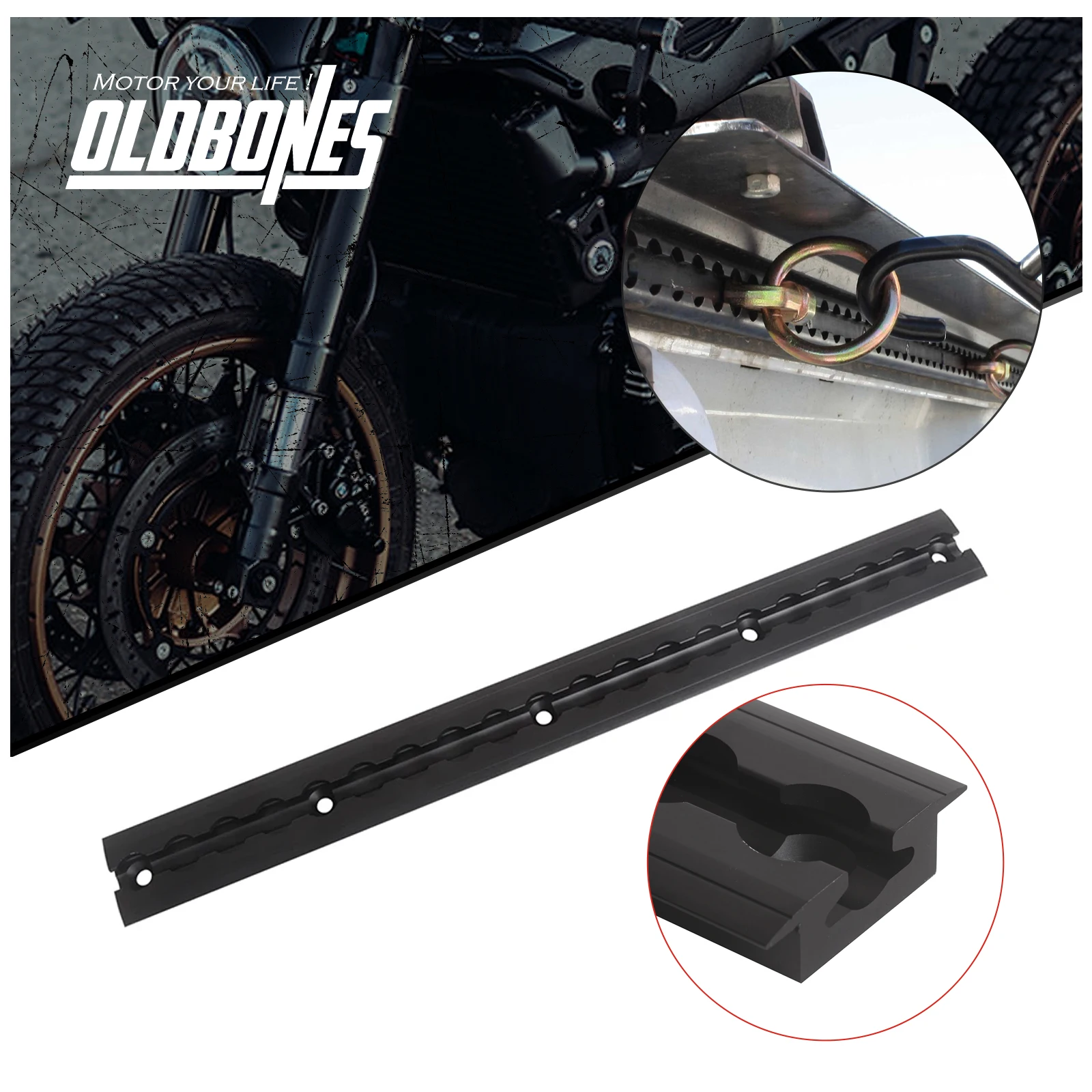 

Universal Embedded Anchor Trail Tie Down Rail System Rail Tracking Motorcycle Trailer Keeper Cargo Control 50CM long