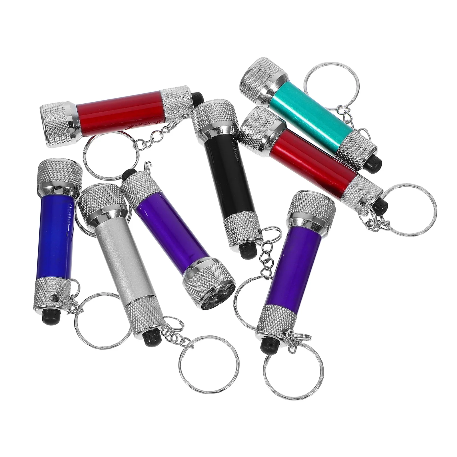 

8pcs Led Flashlight Keychain Aluminium Alloy Mini Portable Torch For Camping Hiking Night Fishing Caving Climbing Outdoor