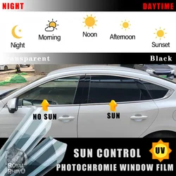 UV ppf film 50×1/2/3M Color Changing Solar Tint Film Window Film Photochromic Window Tint UV Proof home Building Window