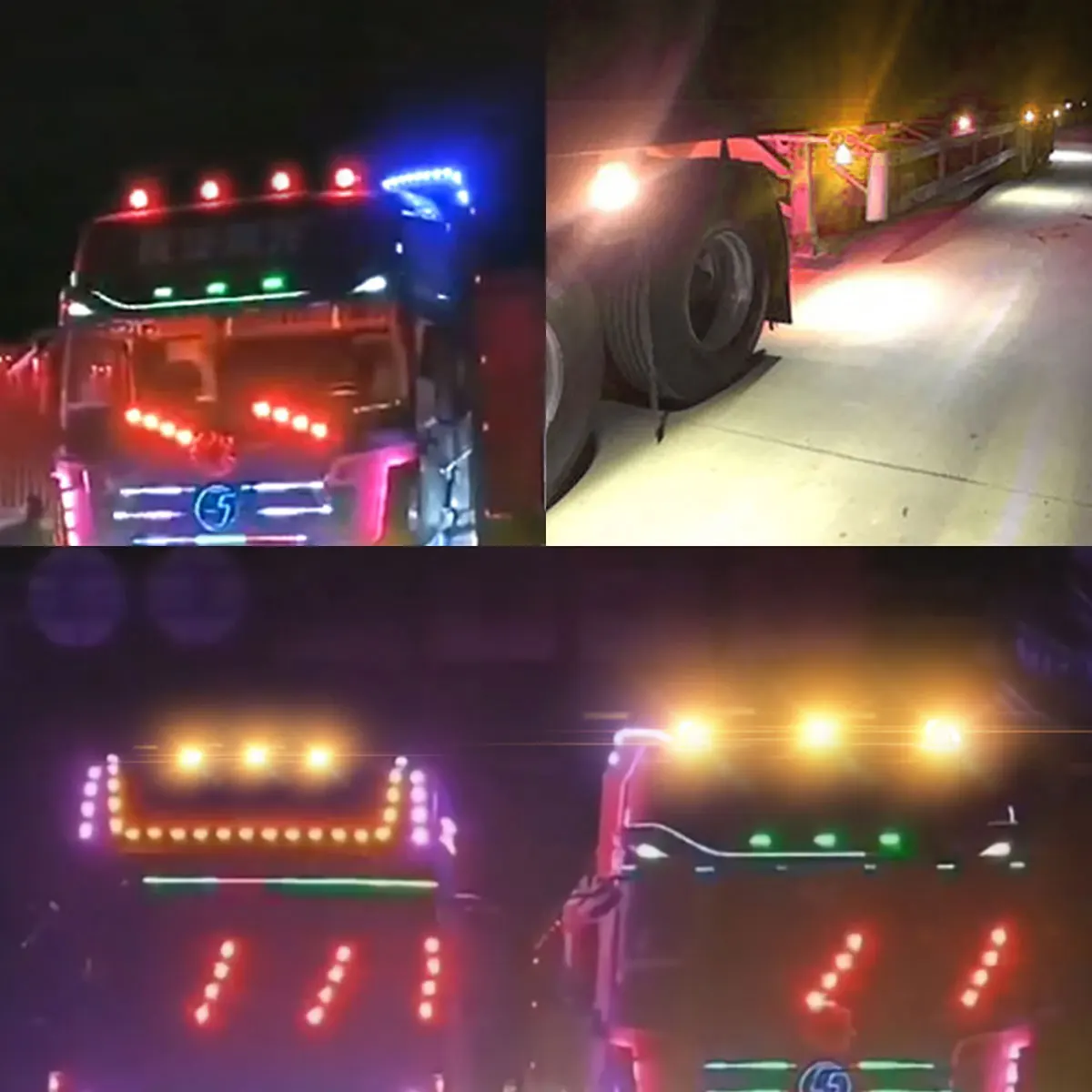 24V Truck Led Roof Marker Lights Signal Light Cab Marker Conical Roof Warning Lamp Kit For Trailer Heavy Truck Excavator Accesso
