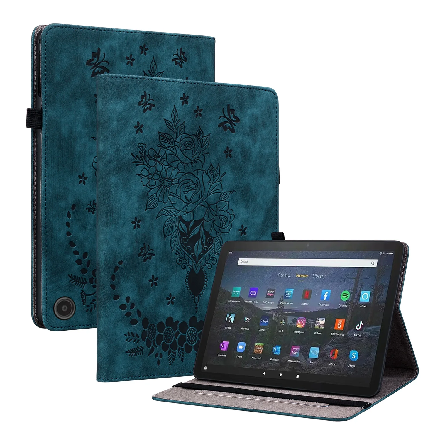 

For Amazon Fire Max 11 HD 10 Plus 2023 HD8 Plus Fire 7 2022 Rose Flower Tablet Case For Kindle Paperwhite 11th Cover