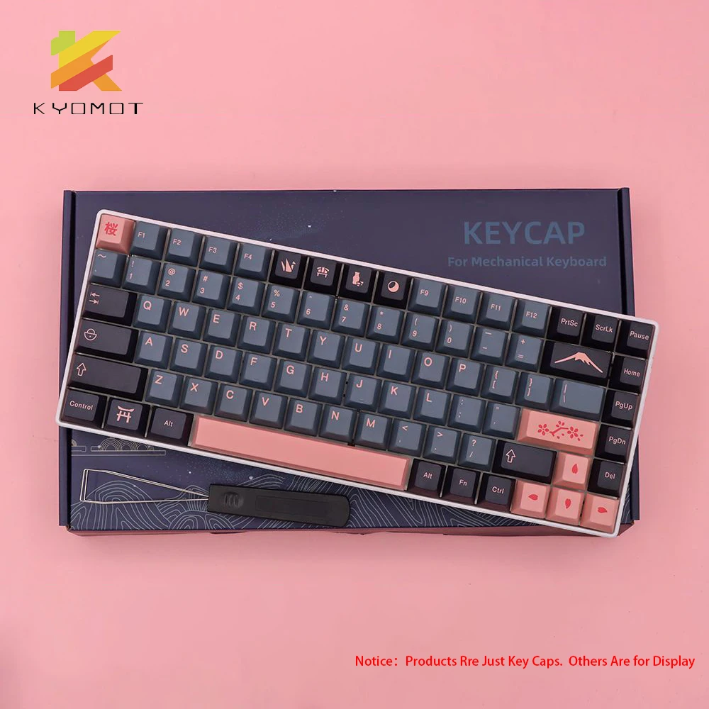 

KYOMOT 151 Keys Night Sakura Honey Milk Keycaps Cherry Profile PBT Dye Keycap for MX Switch DIY Anime Game Mechanical Keyboard