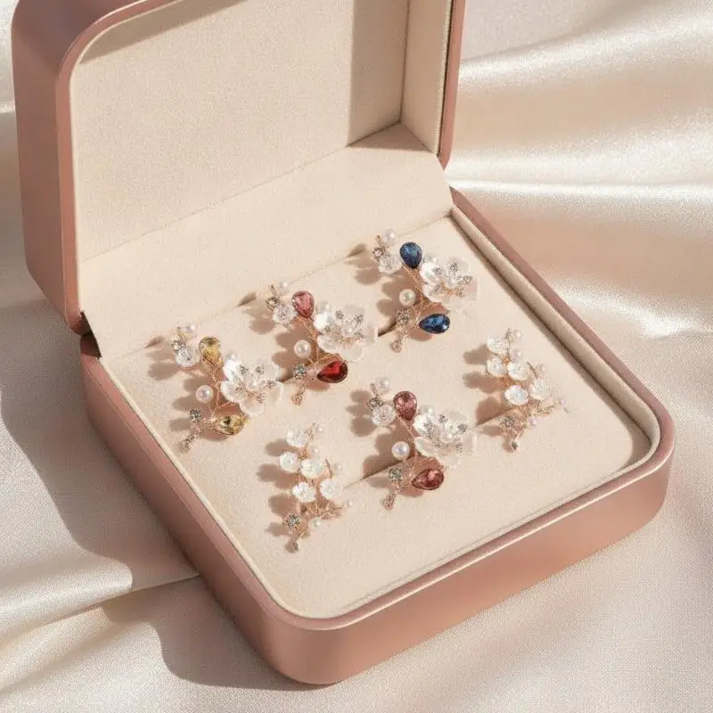 Multi Color Flower Brooch Pin Strong Secure Clasp Elegant Ornament for Mother's Day Gift Party Events