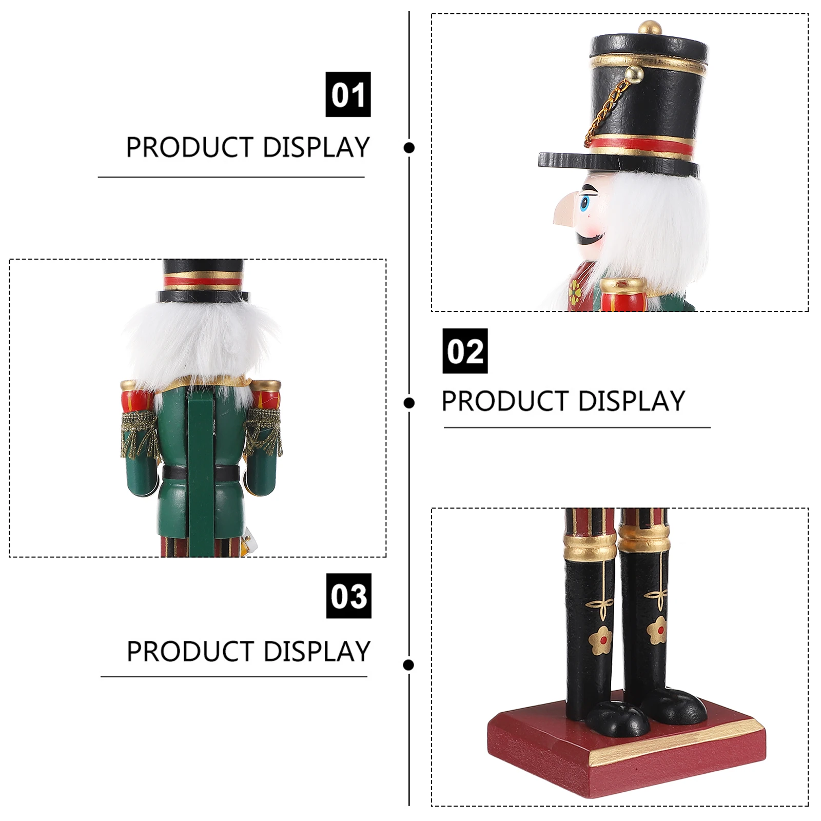 

Nutcracker Ornament Desktop Wooden Figurine Collection Kids Christmas Decorations