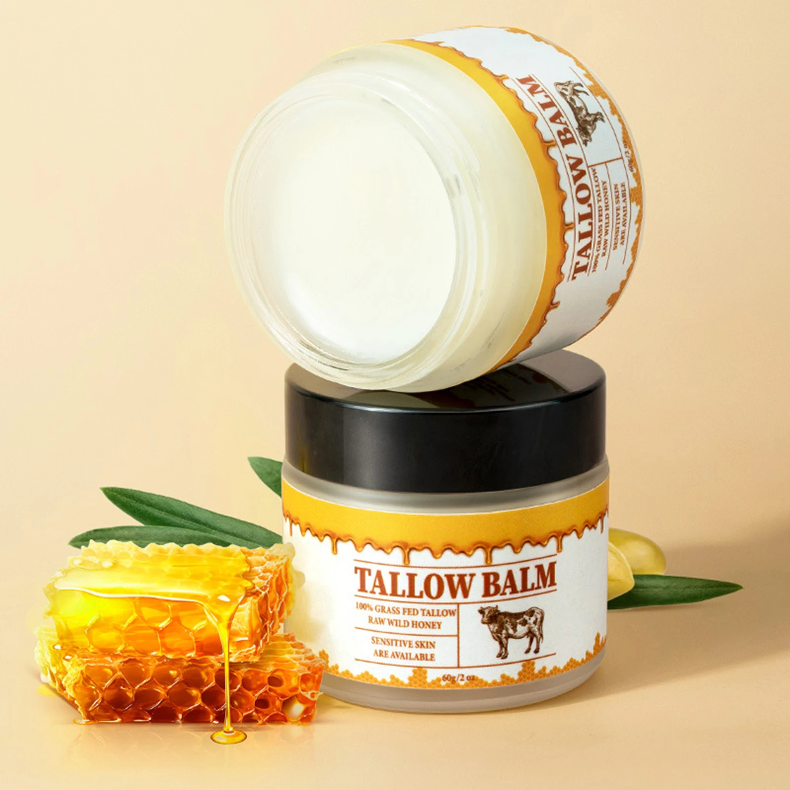 Crema hidratante Tallow de ternera Crema facial hidratante iluminadora adecuada para todo tipo de piel