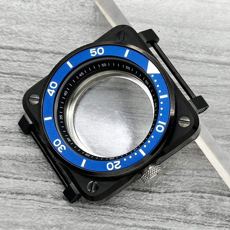 42mm Schwarzes Quadratisches Piloten-Cockpit-Gehäuse Saphirglas Passend für NH34 7S 4R NH35 NH36 Uhrwerk 28,5mm Zifferblatt Uhrenmodifikation – Detail 3