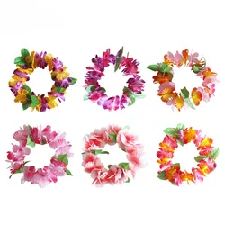 6PCS Hawaiian Garlands Headband Tropical Hawaiian Flower Headdress Garlands, Summer Beach Pool Party Decorations