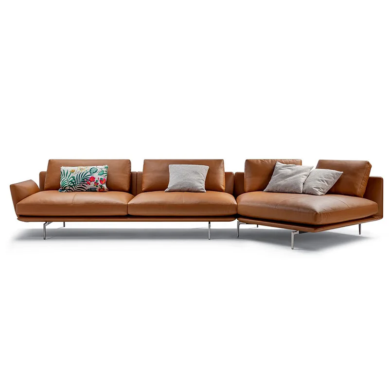 Sofa kulit mewah ringan Italia