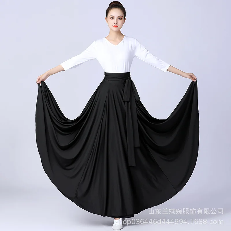 Flamenco Skirt for women Spanish  Dance Skirt Belly dance long Dress Big Swing Skirt Gradient Color Performance Gypsy Skirt