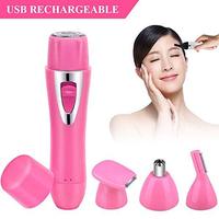 4-in-1 multifunctional USB charging ladies electric lipstick eyebrow shaving device female hair remover nose hair trimmer