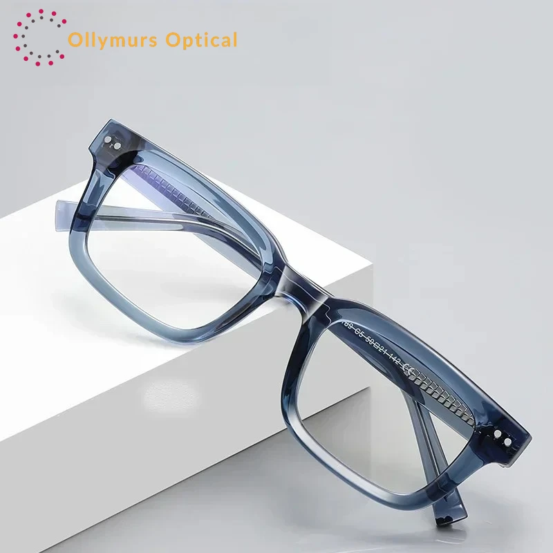 

OLLYMURS Men's glasses Square Classic Business Anti-Blue Light Reading Glasses Myopia Hyperopia Prescription Customized PFD2189