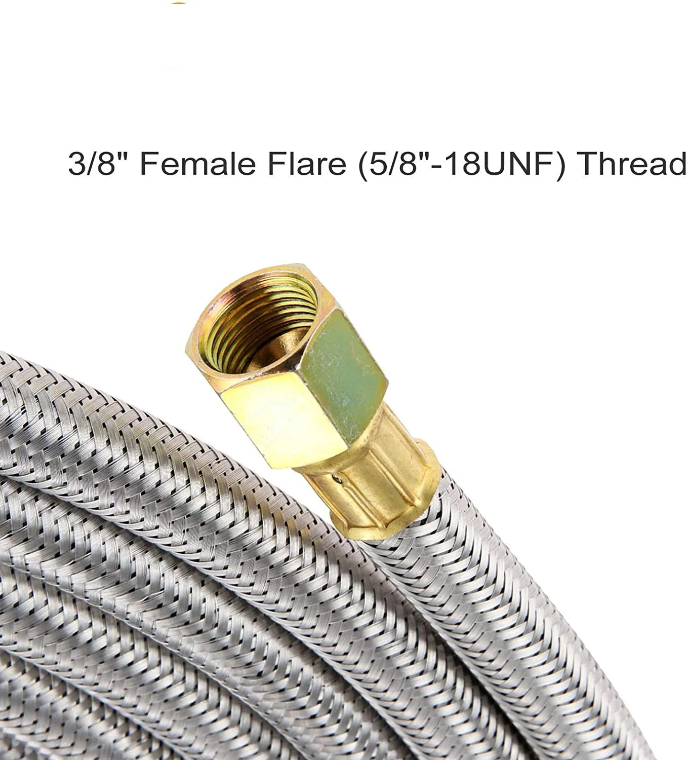 Montaje de manguera de extensión inoxidable de línea de propano de 16 pies con accesorios de campana hembra de 3/8 "para parrilla de Gas RV, calentador de fogatas con cinta