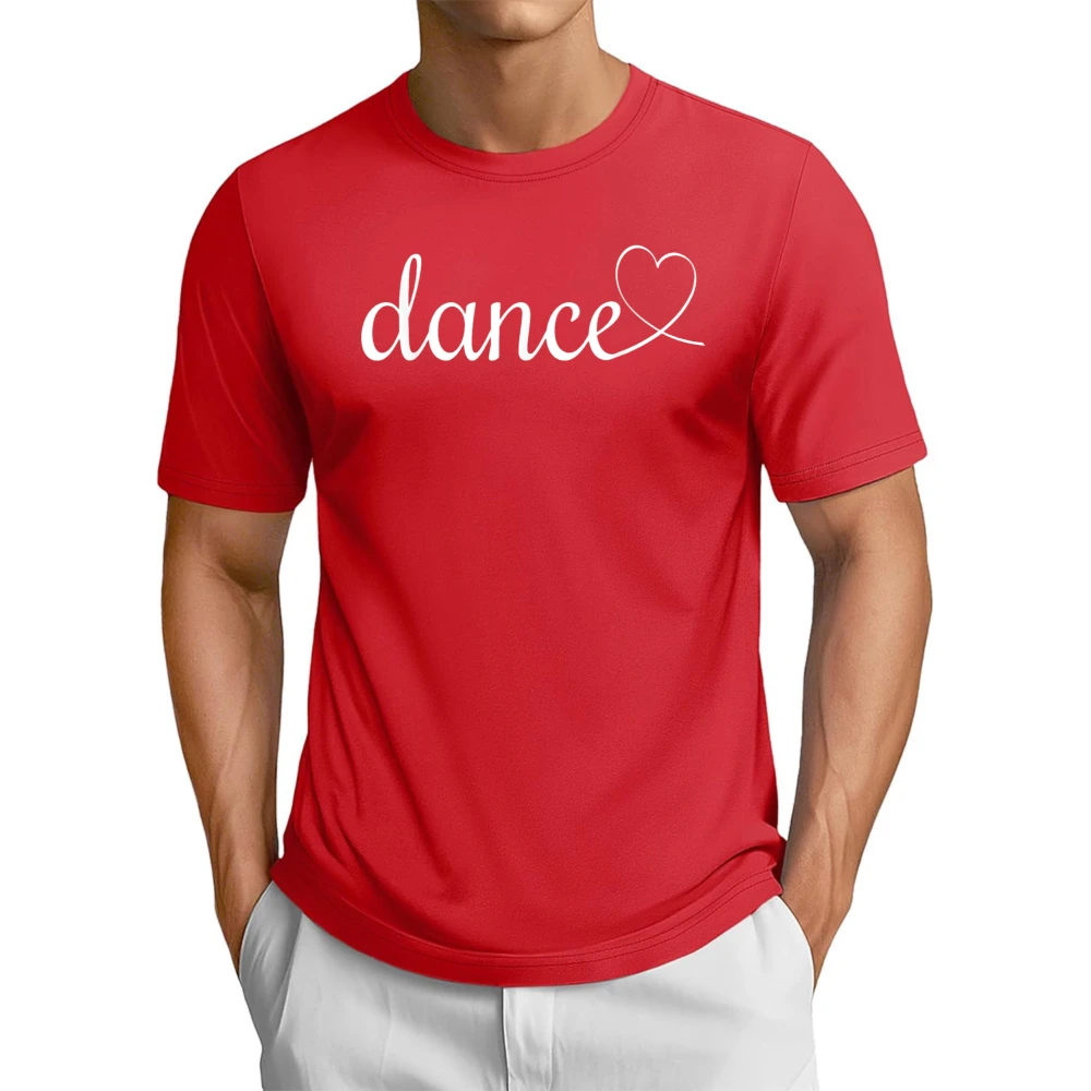 Minimalism Style Dance Love Design Graphic Printed Women T-Shirt Summer Short Sleeve O-neck Man Clothing Casual Breathe Tees