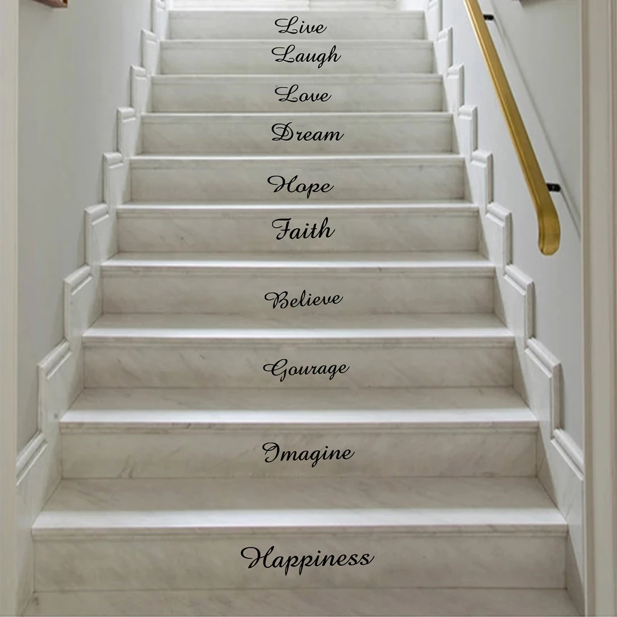 1pc live laugh love dream hope faith believe gourage imagine happiness stickers diy stair stickers vinyl self-adhesive stickers