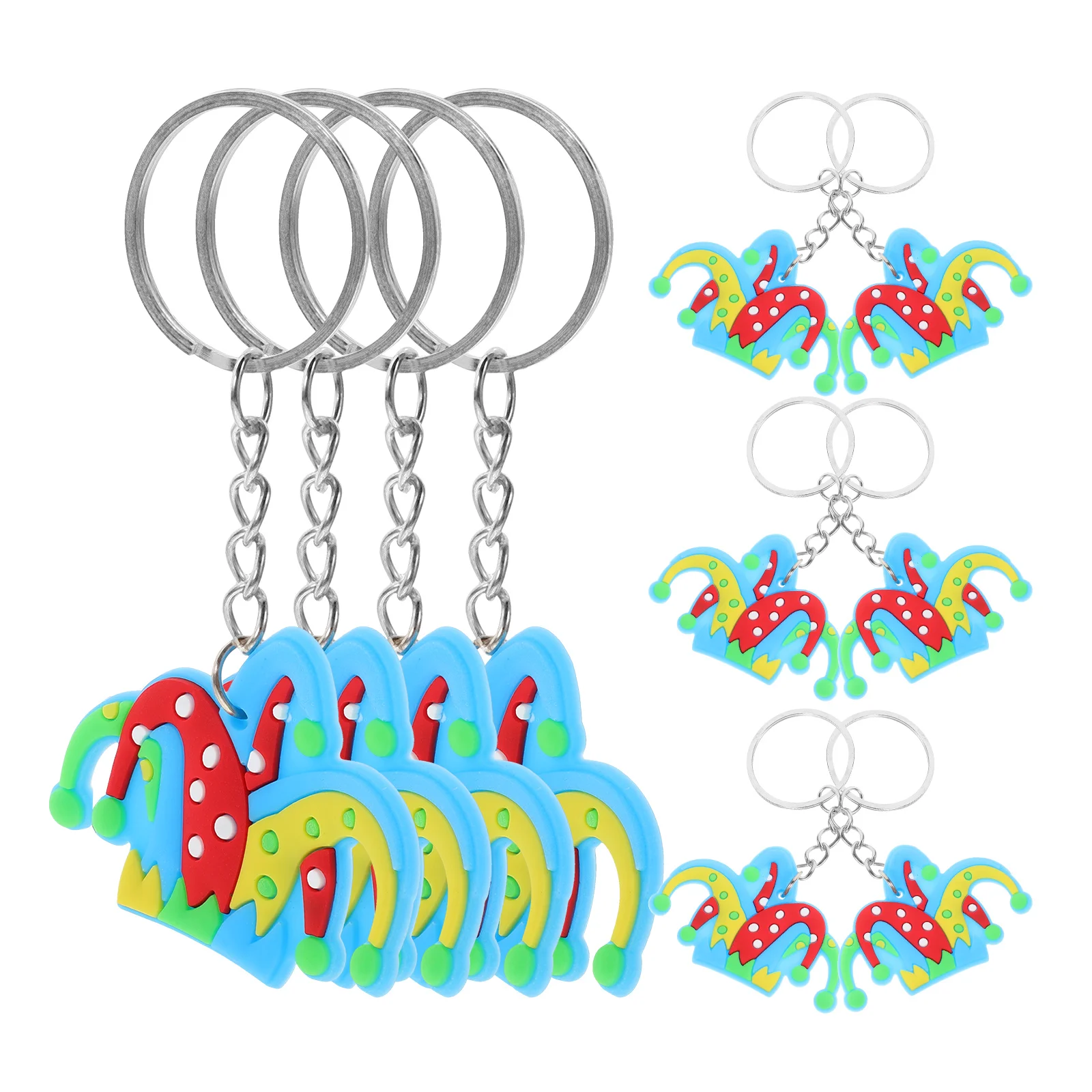 

12 Pcs Clown Hat Keychain Novelty Lightweight Metal Women Cute Keychains For Bag Wallet Hanging Decor Backpack Pendant DIY Party