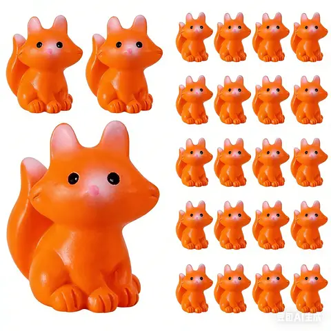 50/20pcs Mini Resin Frogs Pigs Swan Miniatures Rabbit Fox Animal Figurines Fairy Garden for Micro Landscape DIY Home Decoration