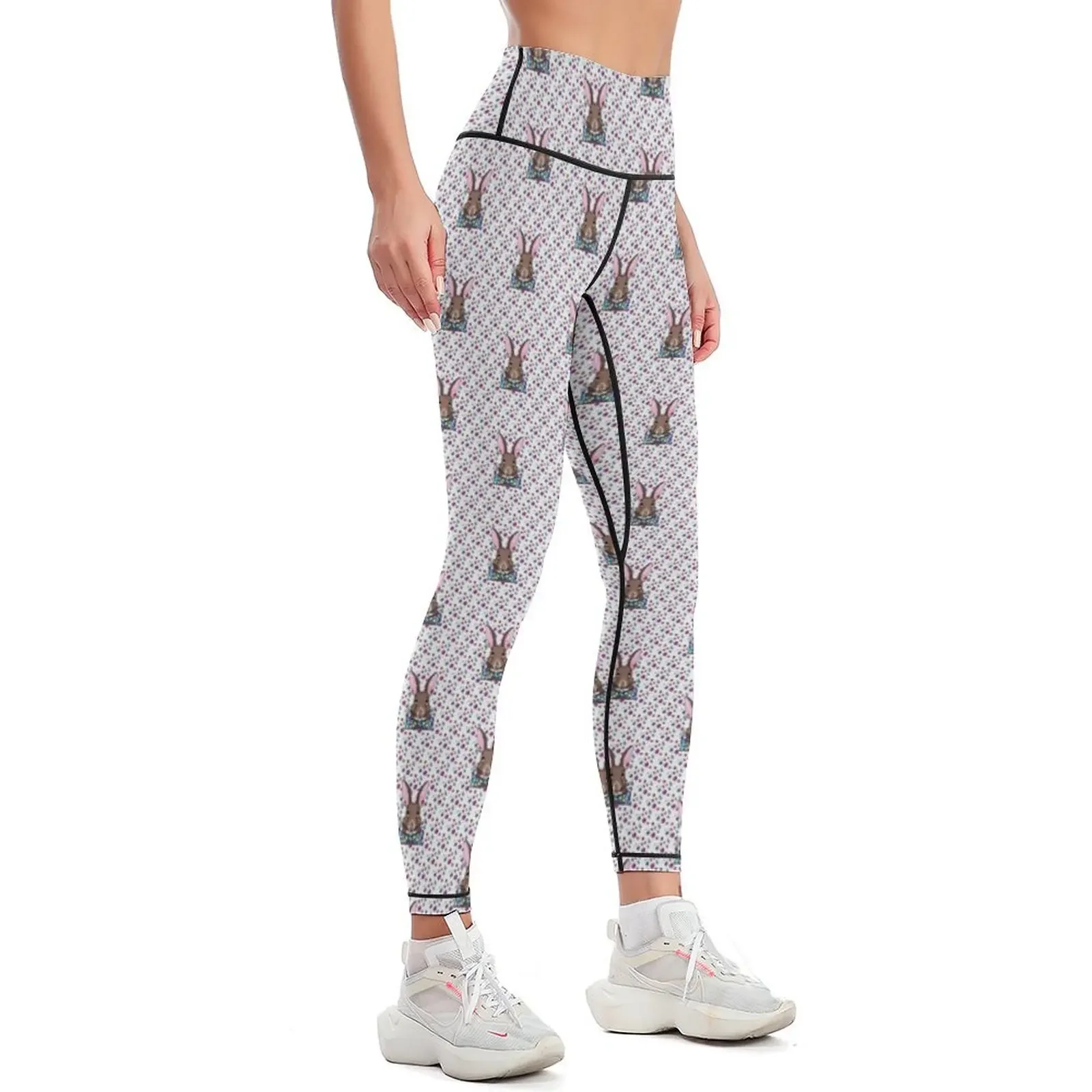 Easter Eggs And Easter Bunny - Funny Easter Art Leggings trousers push up tights for Womens Leggings