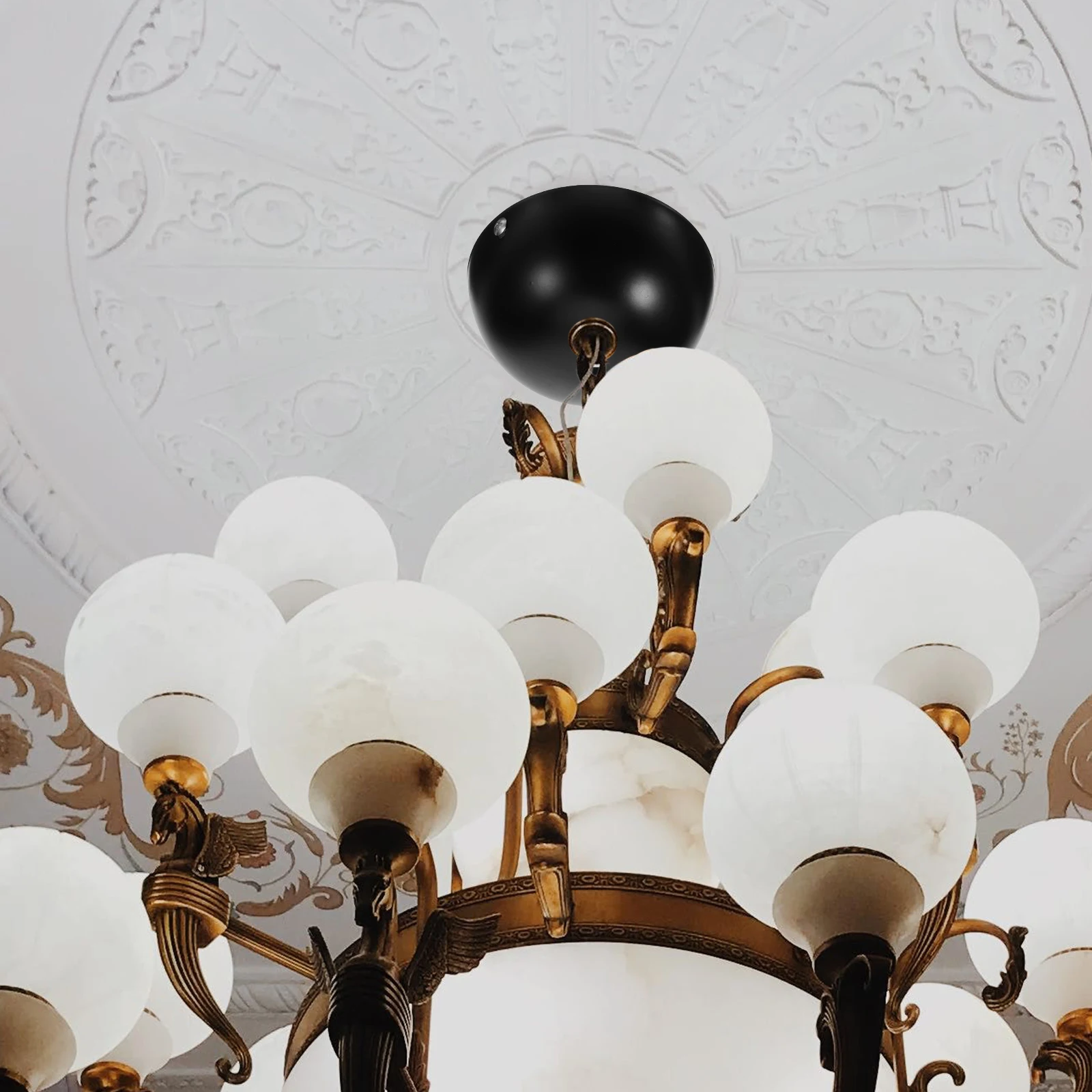 

Modern Dome Ceiling Light Canopy Plate Chandelier Cover Kit Durable Copper Iron Mounting Bracket Home Office Pendant Fixture