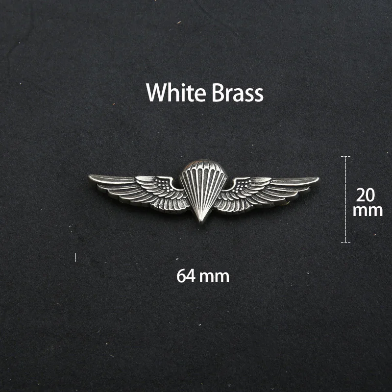 Brass Wings Badge Shield Leather Coat Hat Decorative Buckle Screw Back DIY Conchos Clothing Accessories