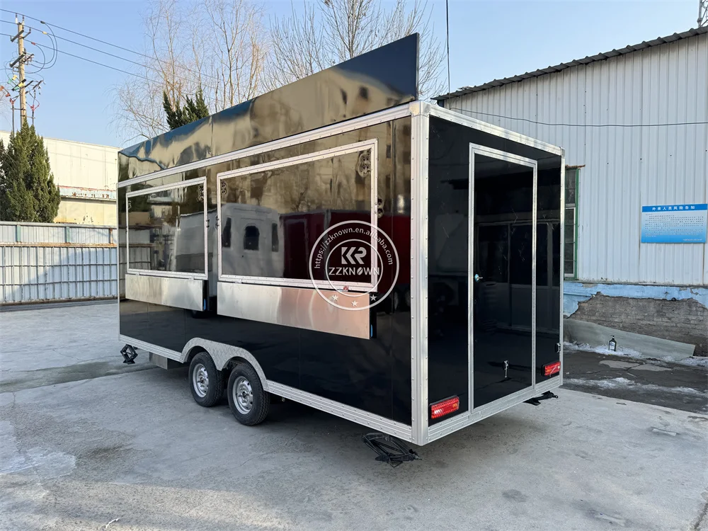 

Customized Size Mobile Food Trailer Commercial Street Coffee Snack Kiosk Fast Food Truck Cart For Sell