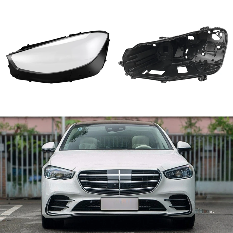 For Mercedes Benz S Class W223 2021 2022 2023 S320 S450 S500 Articles Cars Base Head Lamp Shell Back Rear Shell Front Lamp Lens