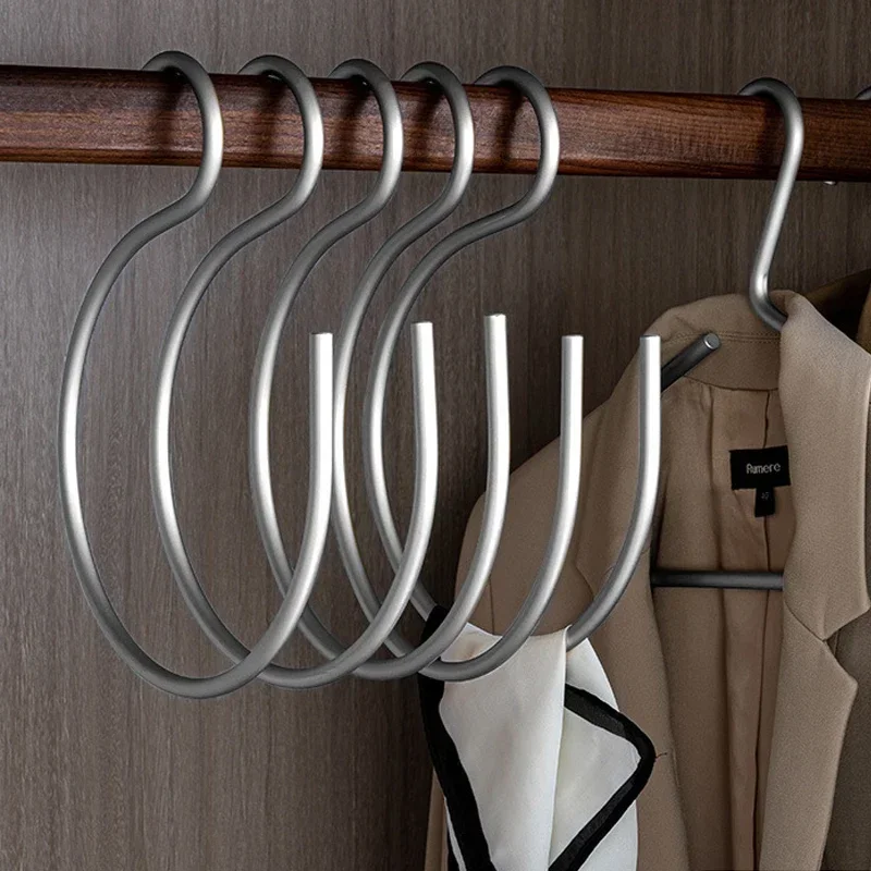 

S-Shape Hook Bedroom Multifunctional Aluminium Alloy S Hanger Hooks Scarf Tie Hooks Hanging Wardrobe Storage Organizer