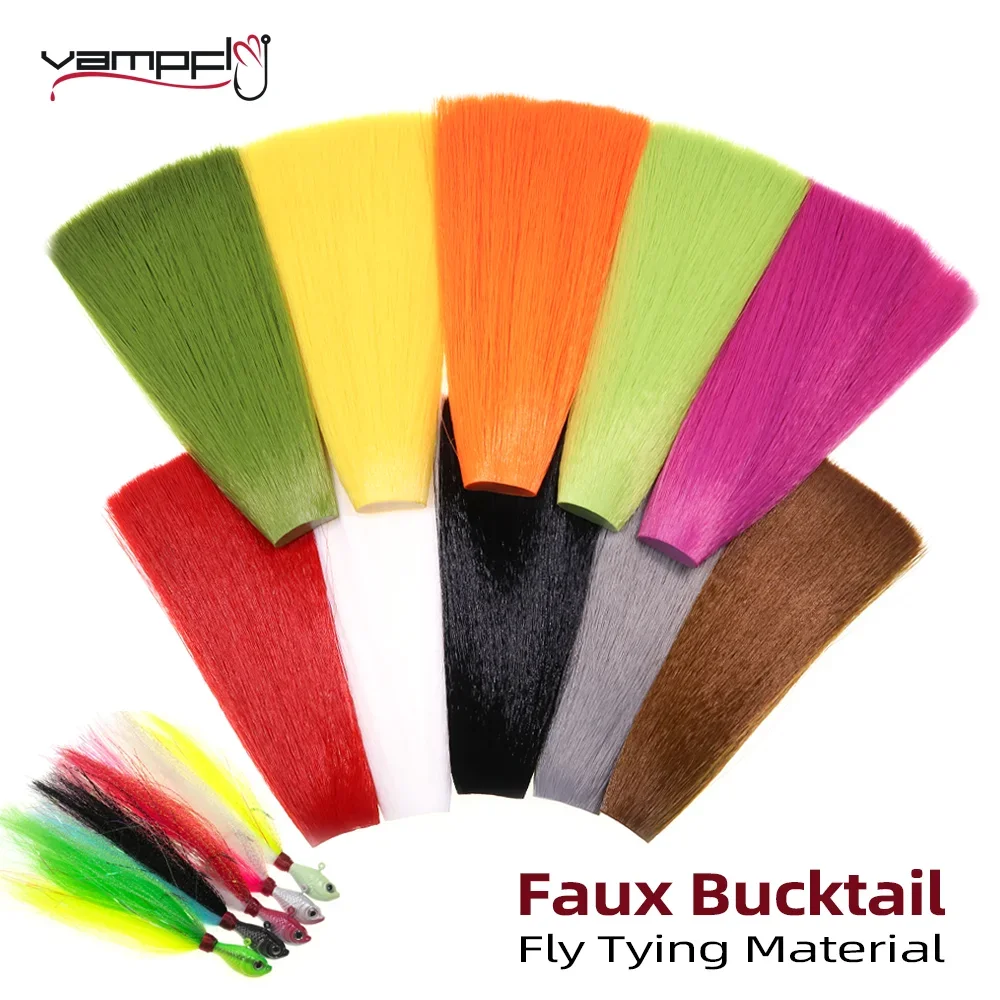 

Vampf﻿ly Long Tapered Faux Bucktail Fly Tying Material For Minnow Streamer Poppers Mayfly Tails Musky Jig Head Fishing Lure Bait